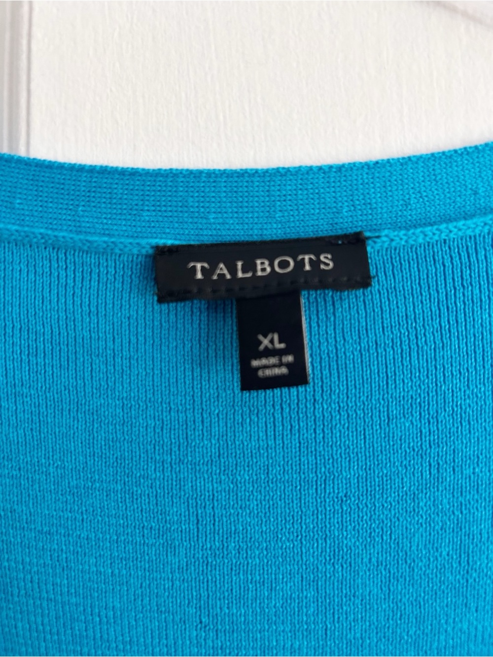 Talbot’s Turquoise Cotton Cap Sleeve Sweater XL - Picture 4 of 5